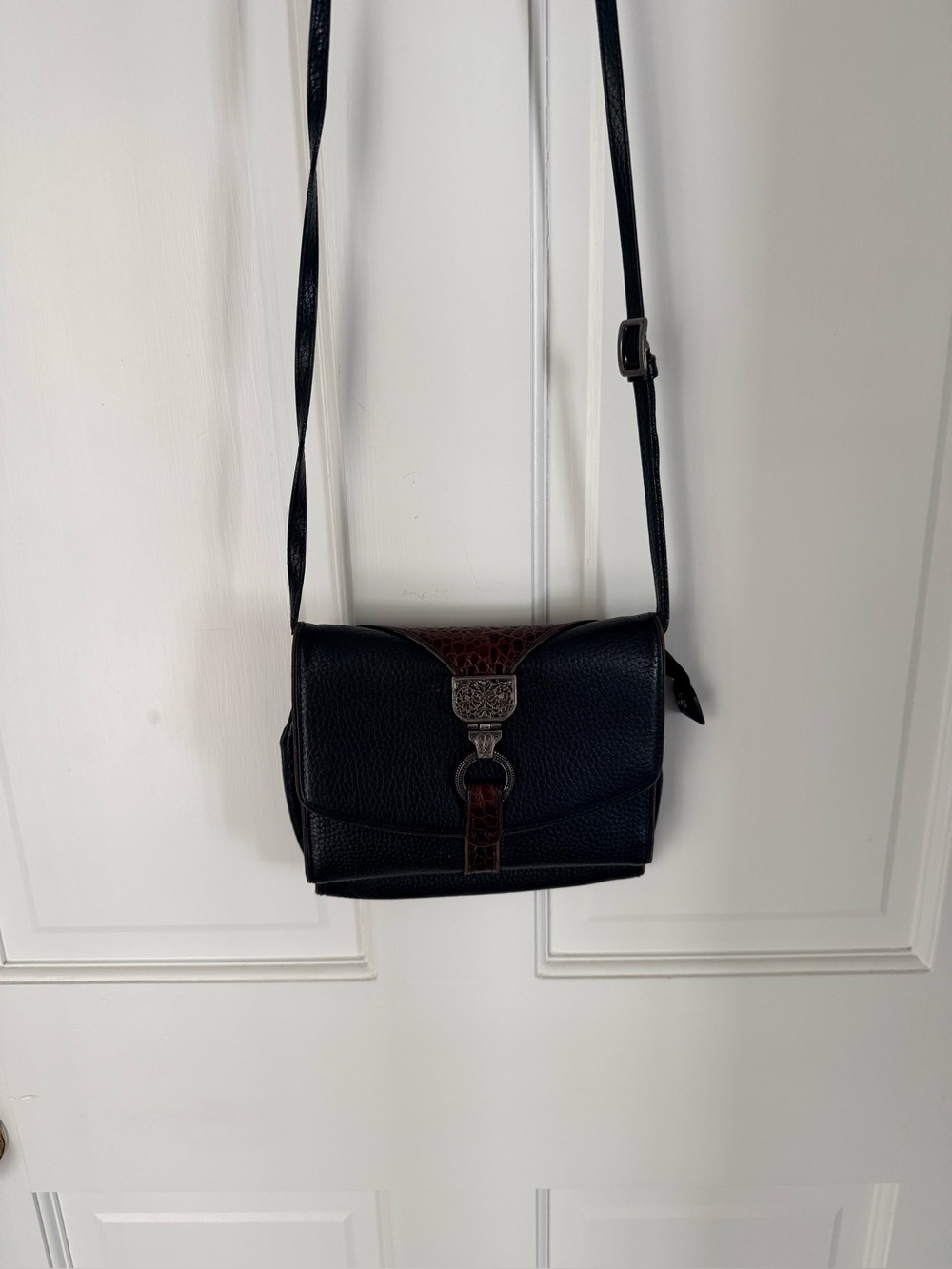 Brighton Black with Brown Accent cross body bag